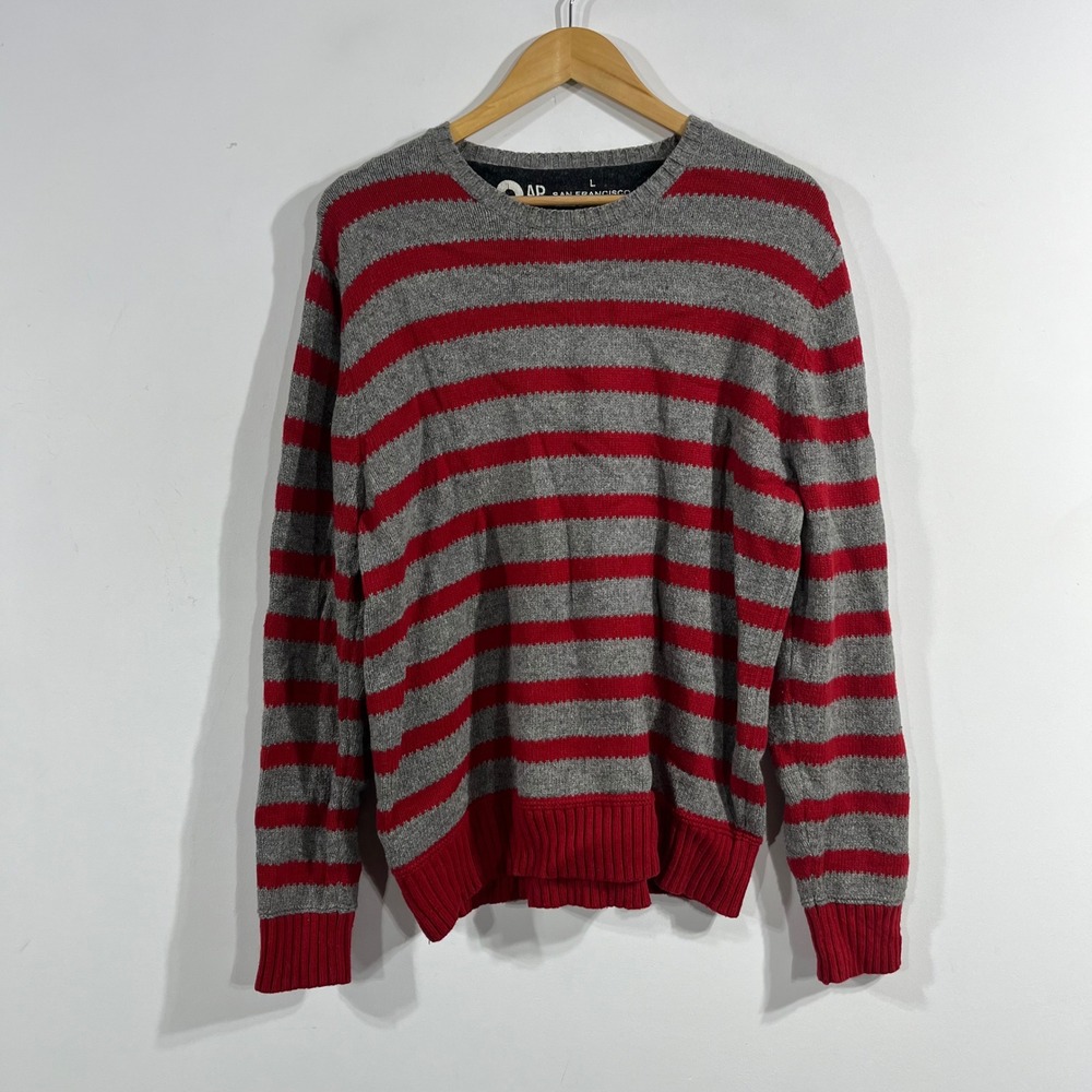 Gap 90s Academia Striped Crew Neck Sweater Cotton Wool Mens Large Grunge Preppy